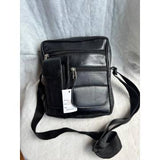 Indian Fashion Black Genuine Leather Solid Sling Bag Unisex