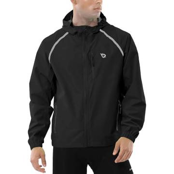 Baleaf Men's Waterproof Windbreaker Jacket – Lightweight, Packable, Reflective for Running, Cycling, Hiking & Golf