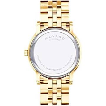 Movado Museum Classic 40mm Men's Swiss Quartz Watch – Black Dial, Gold-Plated Stainless Steel, 3ATM Water Resistant