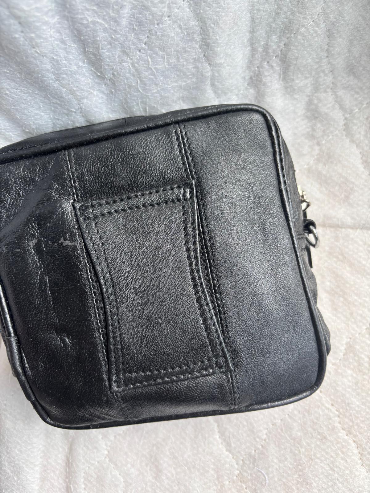Indian Fashion Black Genuine Leather Solid Sling Bag Unisex