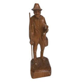 Talla de madera vintage de un pescador quebequense