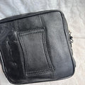 Indian Fashion Black Genuine Leather Solid Sling Bag Unisex